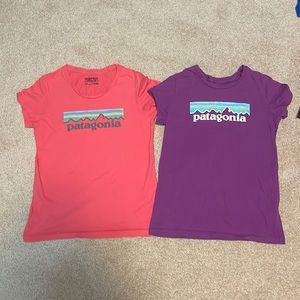 Pink and Purple Patagonia t-shirts, Both kids L-12